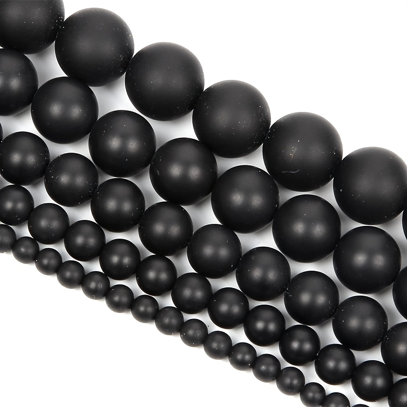 

4/6/8/10mm Matte Black Onyx Beads Frosted Loose Gemstones Round Beads Stones For Jewelry Making Diy Bracelet Necklace, Women & Men