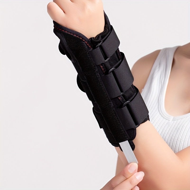 1 par de muñequera deportiva de acero ajustable para muñeca con soporte de  compresión de mano con férula extraíble para fracturas de esguinces y