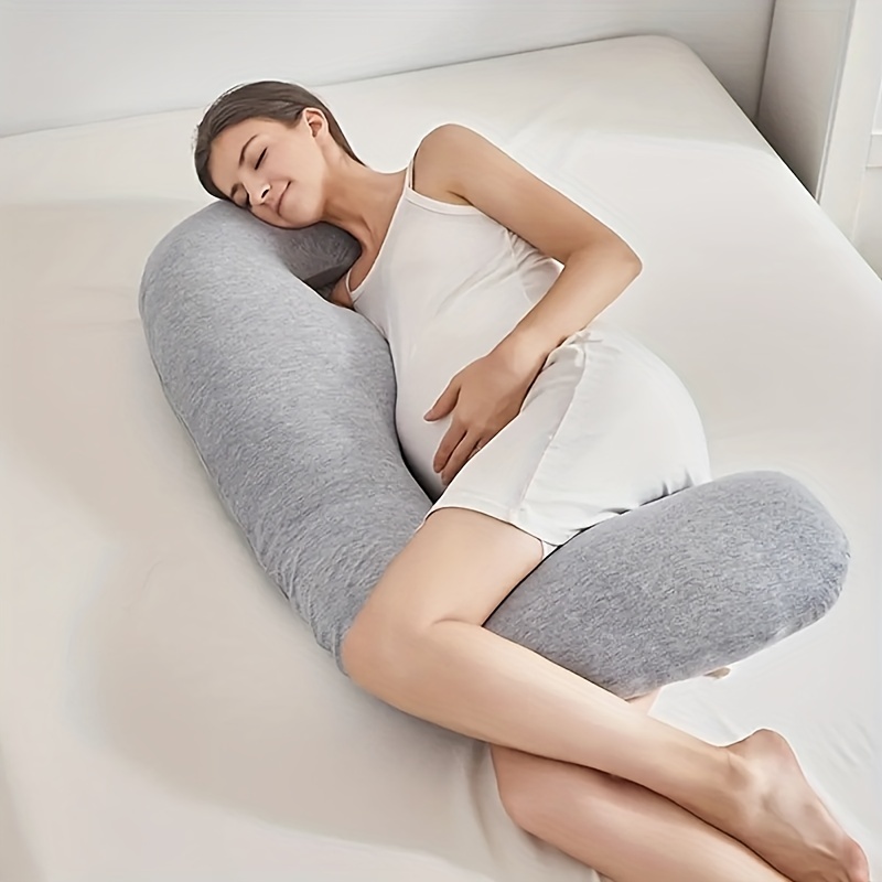  Almohada de maternidad en forma de U, almohadas de embarazo  para dormir, almohada corporal, almohada de cuerpo completo, espalda cadera,  pierna, apoyo abdominal, almohada de maternidad suave y cómoda, : Bebés
