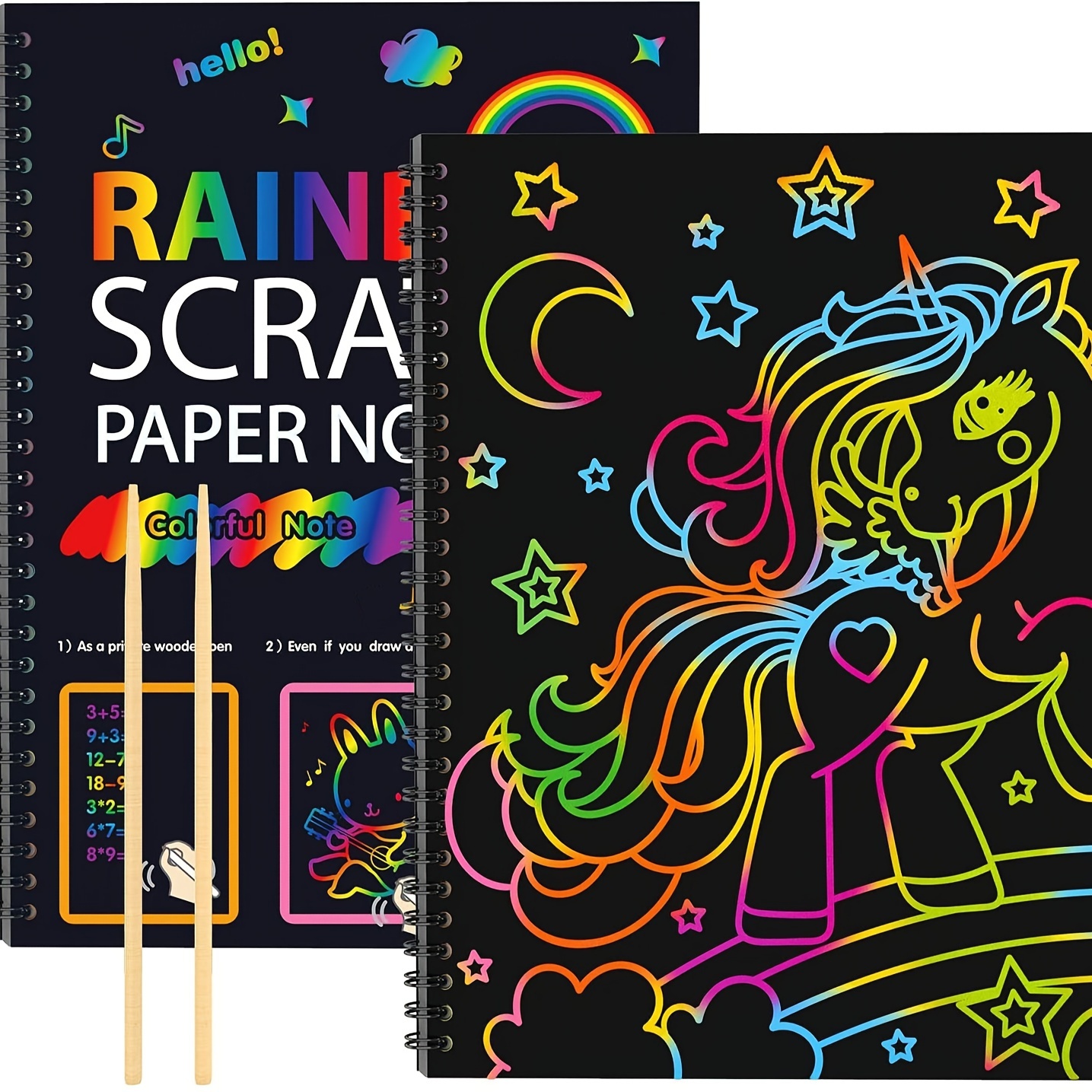 Scratch Paper Art For Kids - Magic Rainbow Scratch Paper Off Set Scratch  Crafts Arts Supplies Kits Pads Sheets Boards For Party Games Christmas  Birth