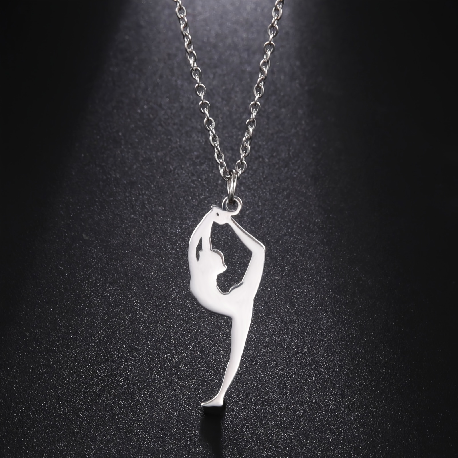 

Gymnast Gymnastics Pendent Necklace, Men's Polished Stainless Steel Necklace, Ballet Dancer Jewelry Gift