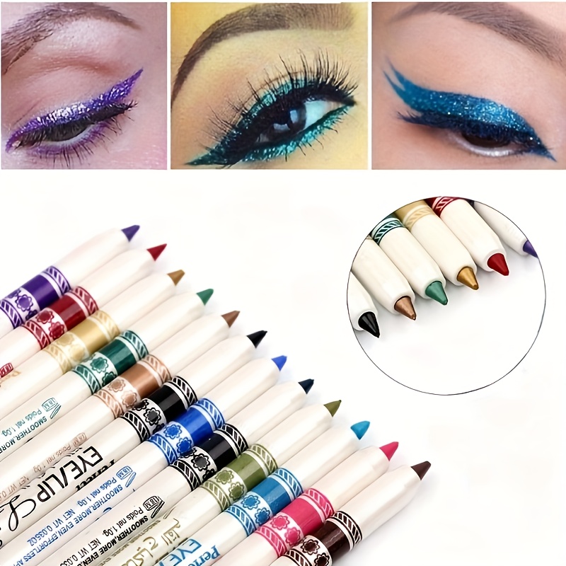 

12pcs/set Multi-purpose Eyeliner Pencil, Gel Eyeliner Eyeshadow Stick, Lip Liner Makeup, Easy To Color Smooth And Long-lasting