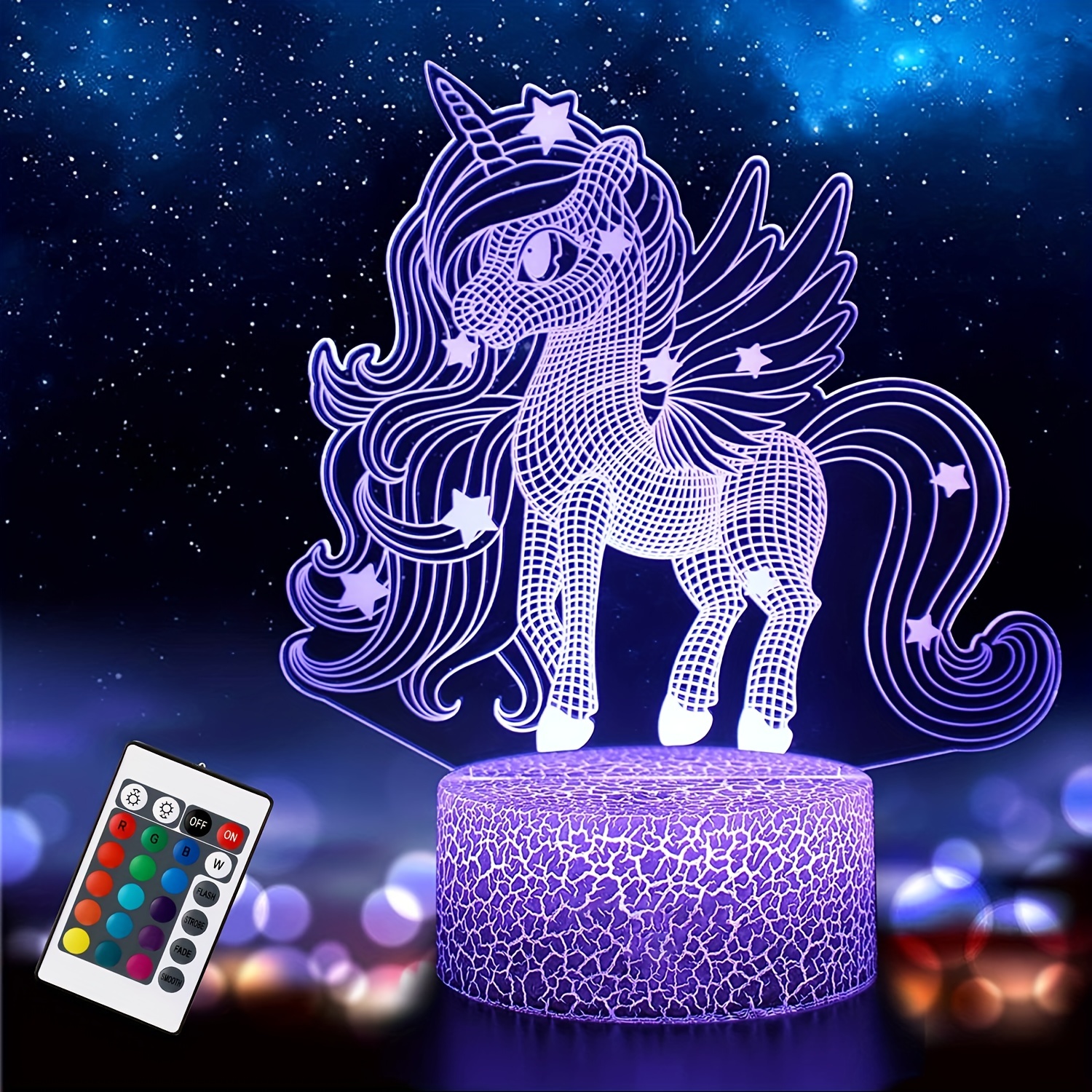 Cadeau pour filles,Veilleuse 3D en forme de cheval pour enfants,lampe  illusion de 16 couleurs changeantes avec télécommande,Cadeau d'anniversaire  pour enfants,Bébés, garçons et filles de 2-9 ans : : Luminaires et  Éclairage