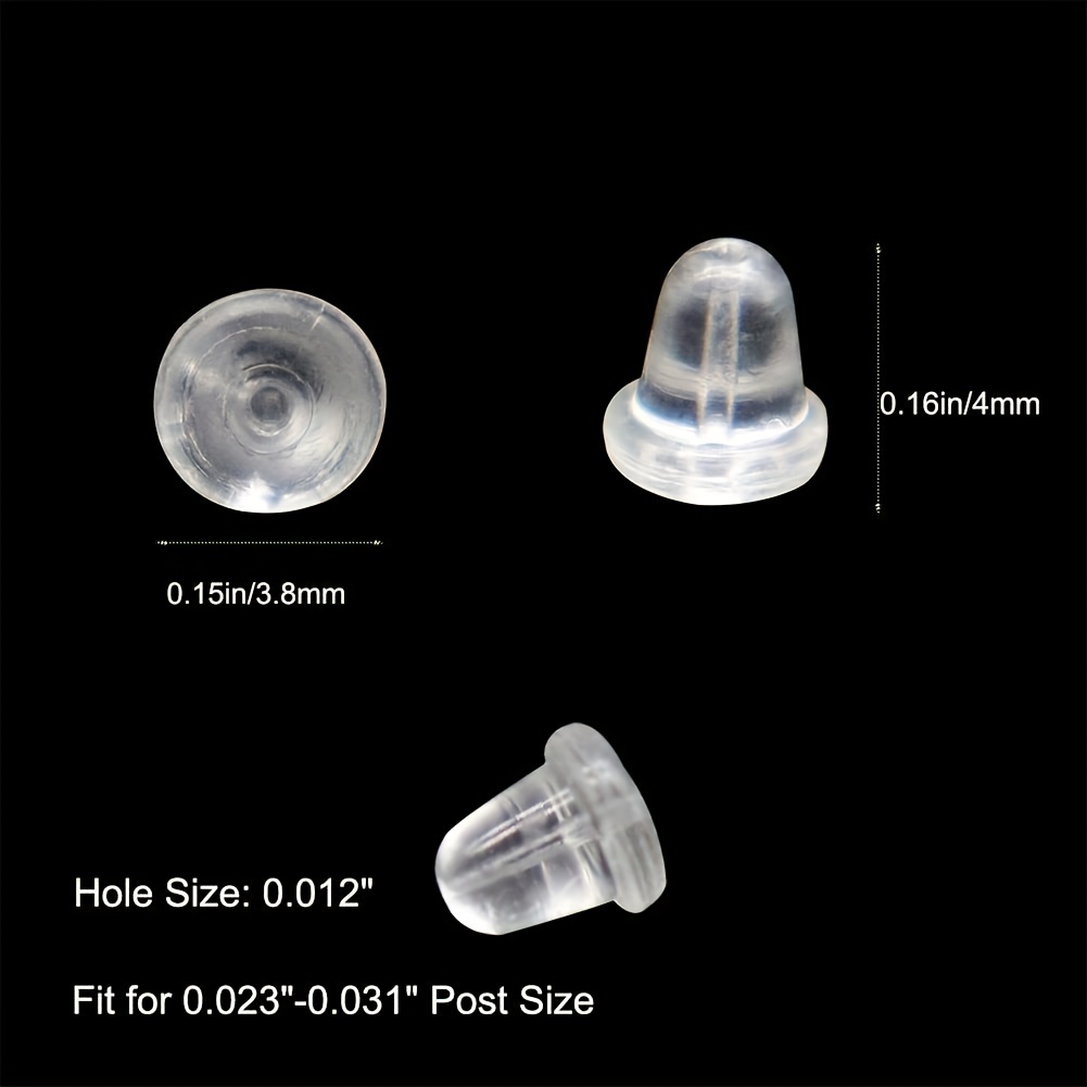 Earring Backs, 500pcs Clear Earring Backings Soft Ear Safety Back Bullet  Clutch Stopper Replacement for Studs Fish Hook Earring Hoops, Hypoallergenic