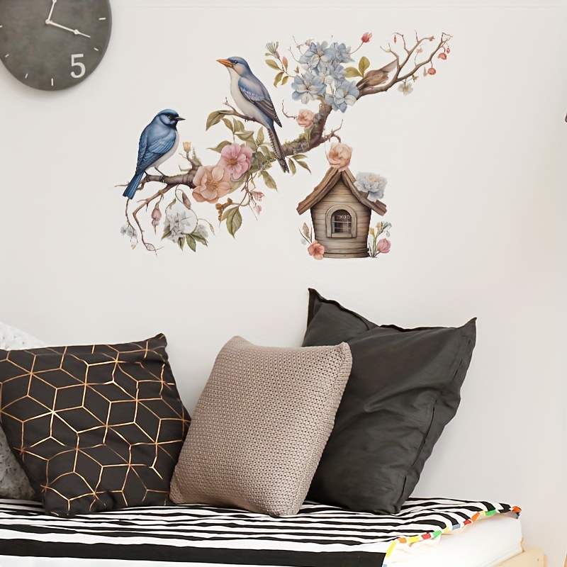 1 Unid Cuatro Pájaros Pegatinas Decorativas Pared - Temu