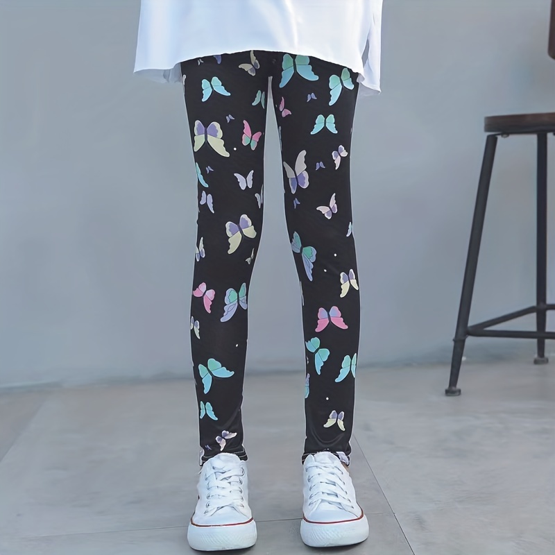 Girls Kids Butterfly Pattern Fashion Leggings Thin Pants - Temu