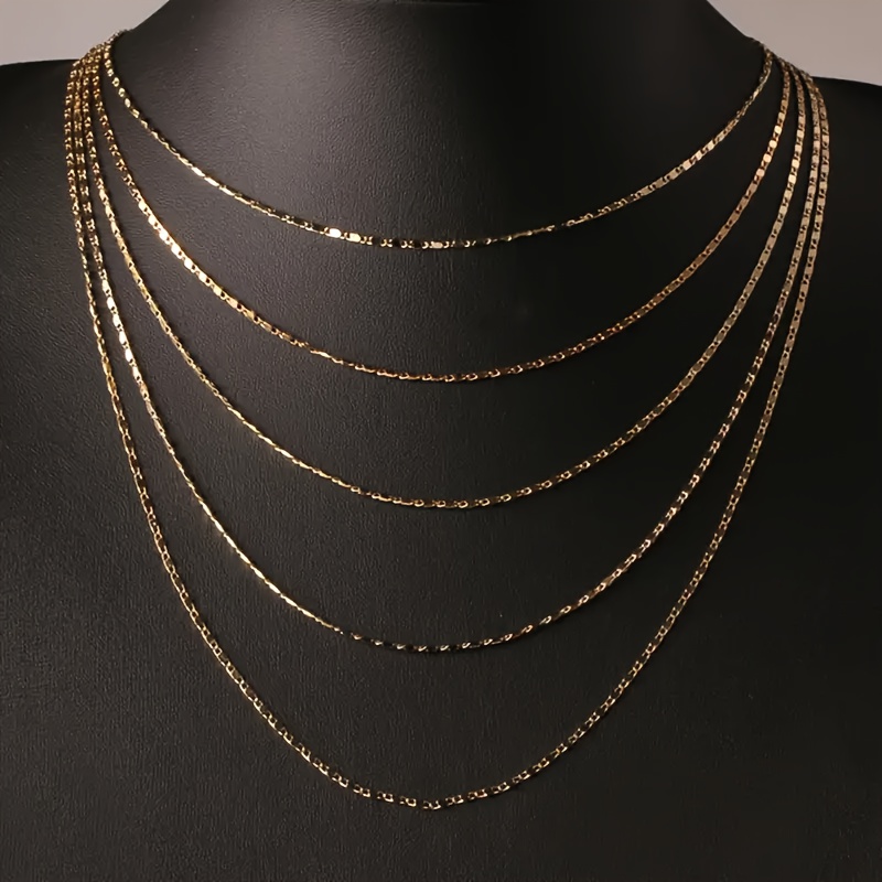 1pc Popular Thin Chain Necklace, Fashionable Street Style Alloy