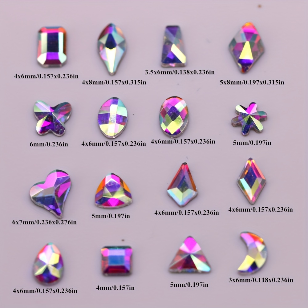 100pcs Crystal AB Nail Art Rhinestones 3D Fancy Stones DIY Decorations