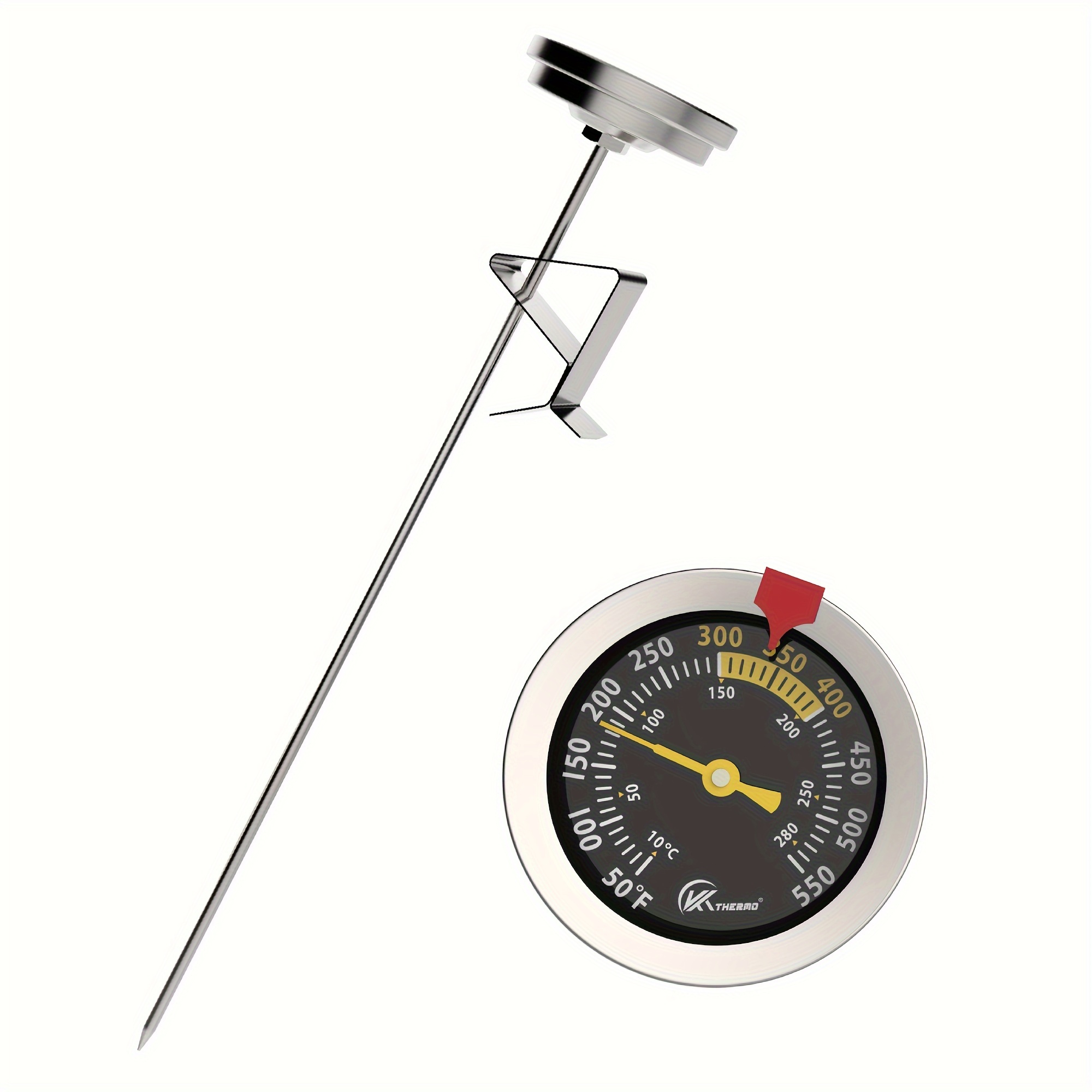 Deep Fry Thermometer With Dial And Stainless Steel Probe, Pot