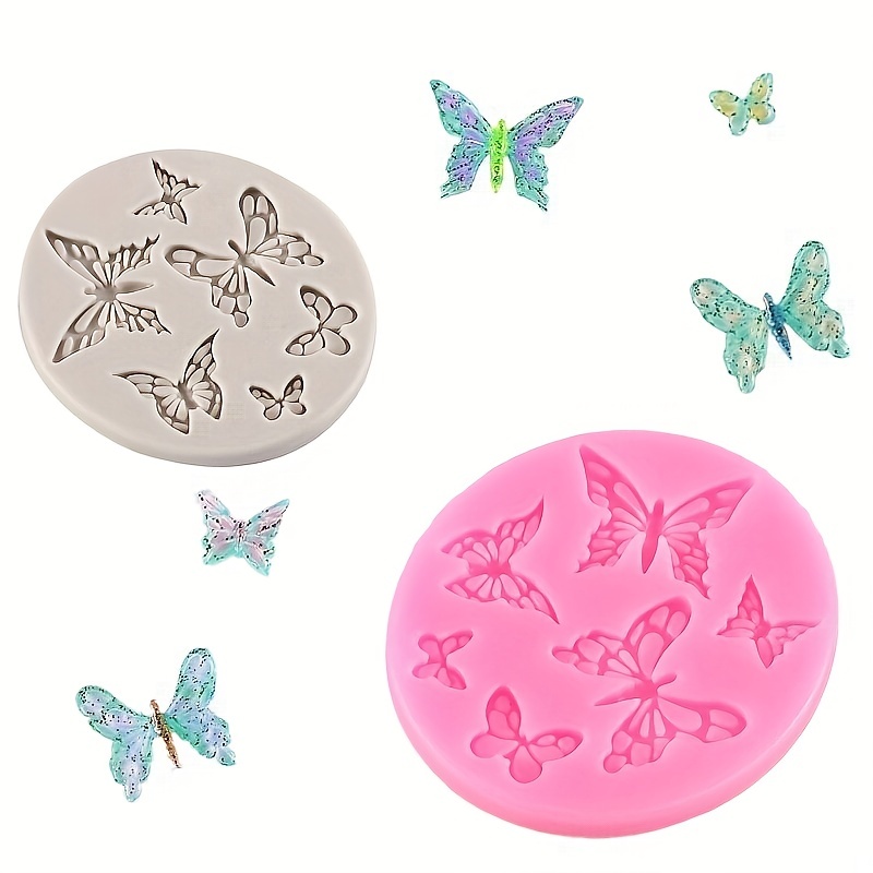 Butterfly Chocolate Mold Pink Polymer Clay Molds Mini Butterfly Fondant  Cake Baking Mold Non-stick DIY Tool Cake Decor - AliExpress
