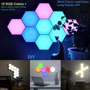 light sound control light smart hexagonal wall light smart application control dual control led light wall panel and usb power supply for office bedroom games room decoration with a variety of bright color mode unlimited creativity make great gifts for yourself and your friends details 1