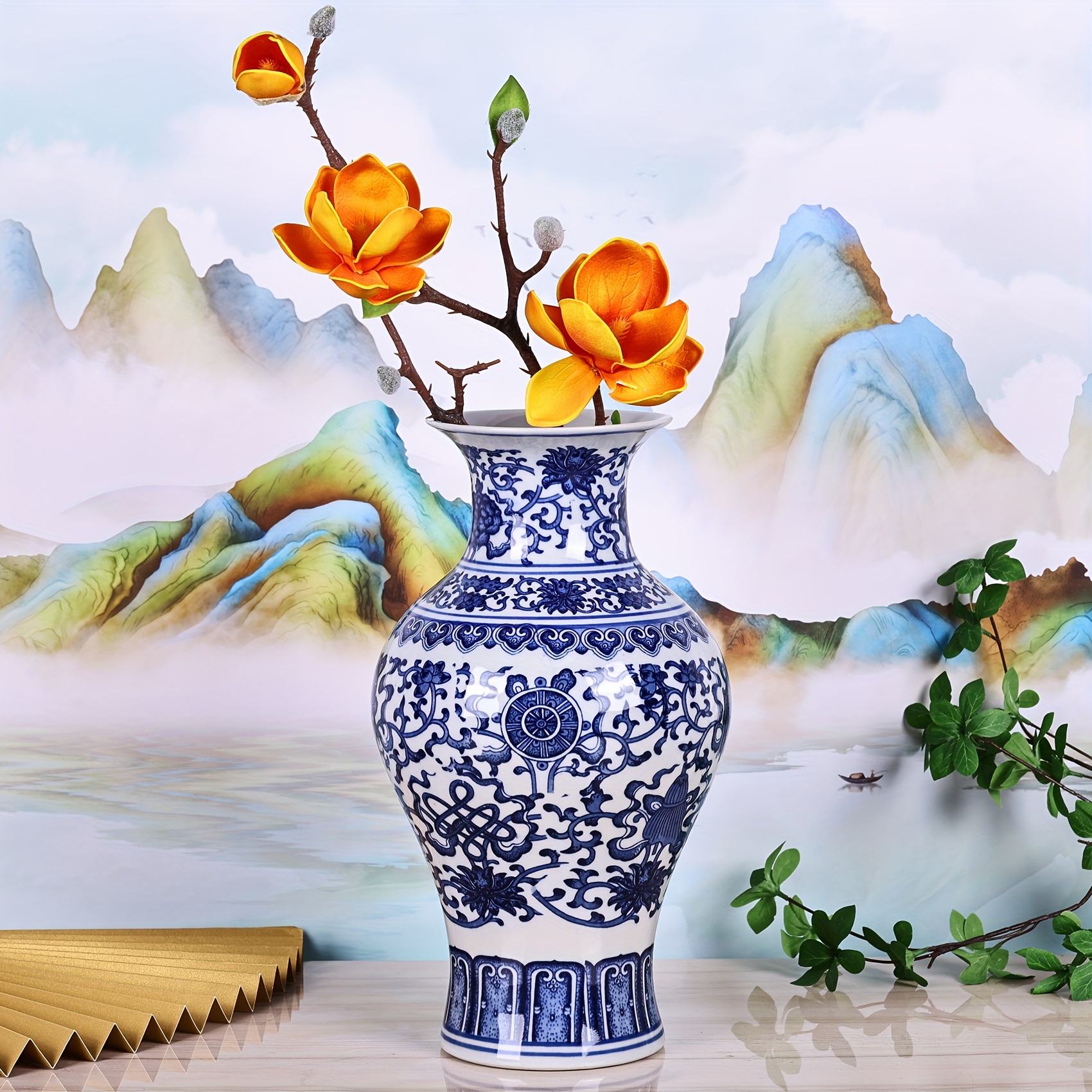 中国磁器花瓶 1 個 手作りの青と白のセラミック花瓶 美しい部屋の装飾や家の装飾に最適 - Temu Japan