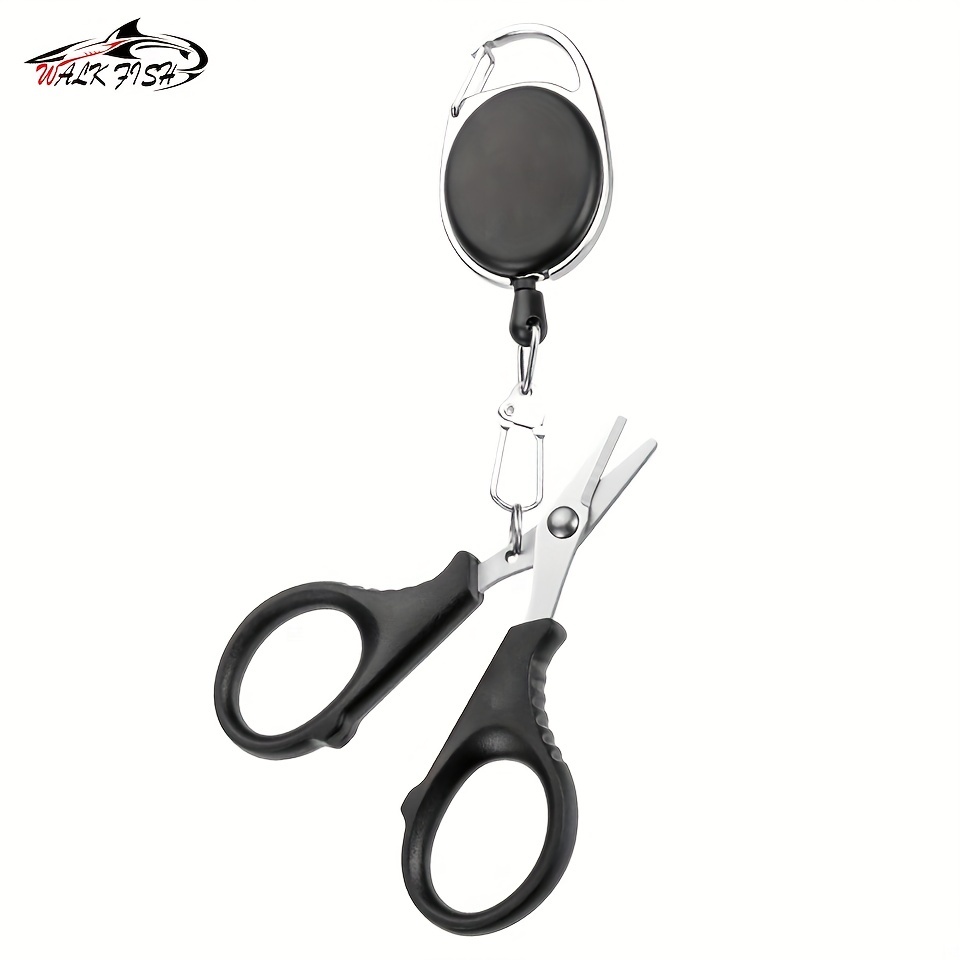 Retractable Lanyard Fishing Scissors - WALK FISH Stainless Steel Outdoor  Fishing Accessories