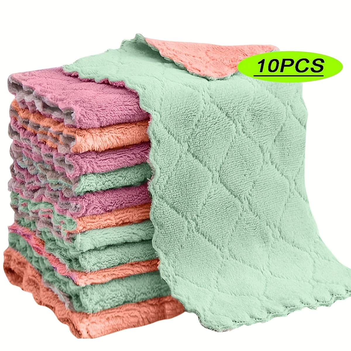 2/4/8pcs Soft Microfiber Kitchen Towels Absorbent Dish Cloth Anti