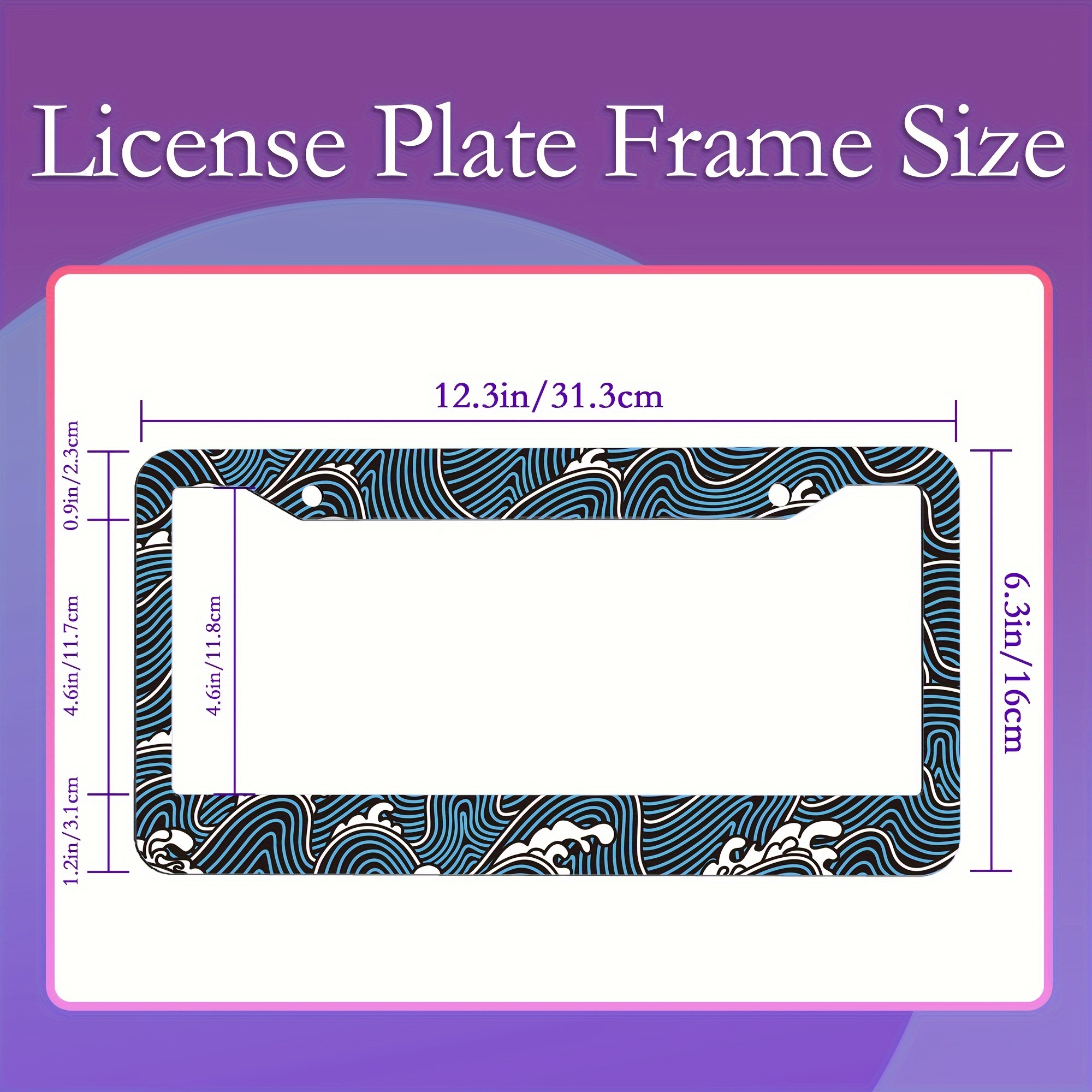 Get Out of My Way I'm Going Fishing Aluminum Alloy License Plate Frame Wave  Applicable