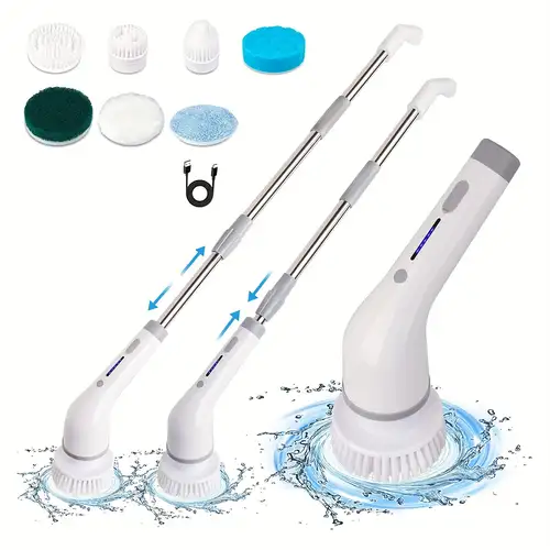 Electric Spin Scrubber,Handheld Shower Cleaner Brush,Electric Cleaning  Brush,Cordless Power Spin Scrubbber with 2 Rotating Speeds and 6  Replaceable