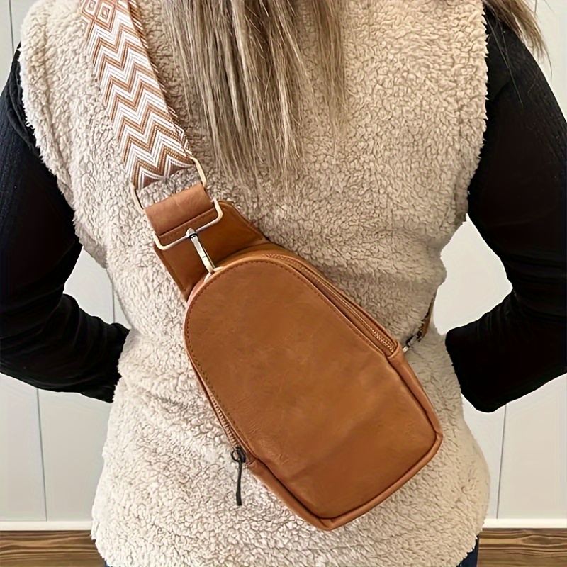 Women's Vintage Pattern Zipper Bag, Lightweight Travel Crossbody Bag, Faux  Leather Sling Bag - Temu