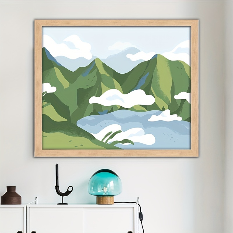 5D Diamond Painting Mountain Cabin by the Lake Kit