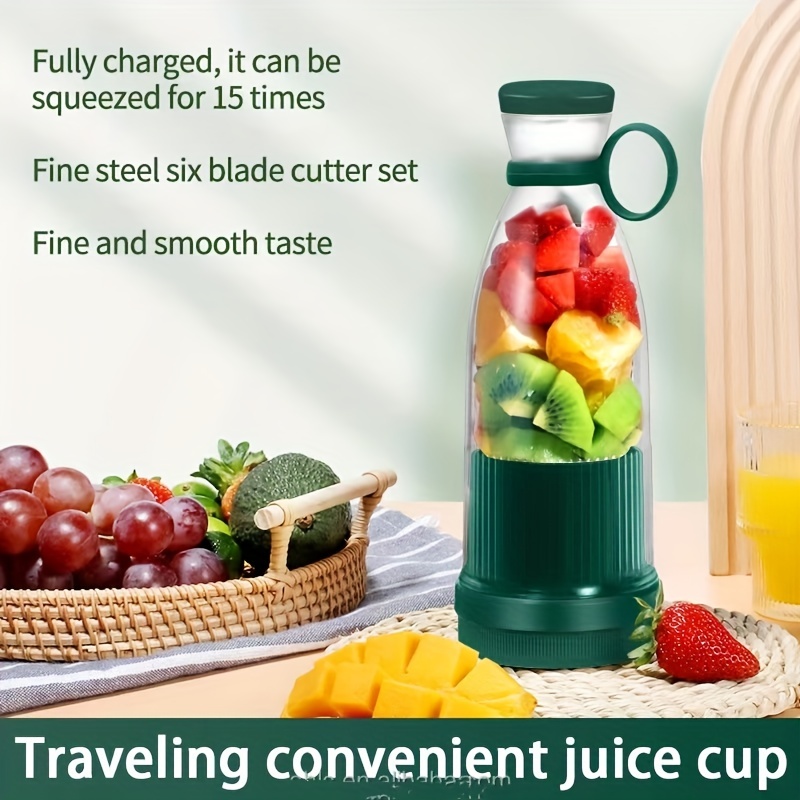 1pc cordless portable blender usb rechargeable mini plastic fruit juice mixer for juice shakes and smoothies fruit juice milk details 0