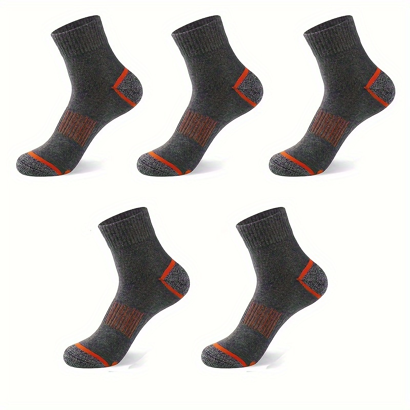 Image of 5/10/15 Pairs Of High-quality Men\'s Sports Socks Made Of Soft And Comfortable, Sweat-wicking And Breathable For Outdoor Hiking, Running, Basketball, Fashionable And Easy Mid-tube Socks