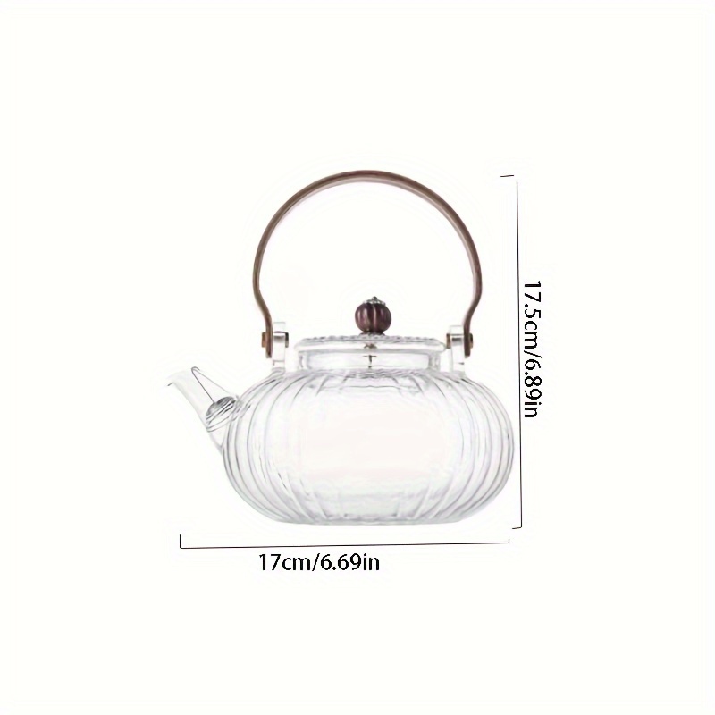 Glass Teapot With Vertical Stripes Clear Tea Kettle With - Temu