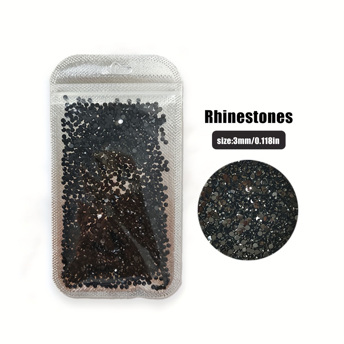 Resin Flatback Rhinestone Solid Black Flatback - Temu