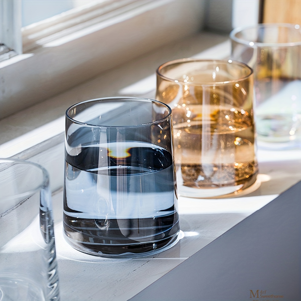 Geometric Glass Cup Clear Shiny Water Cup Iced Coffee Cups - Temu