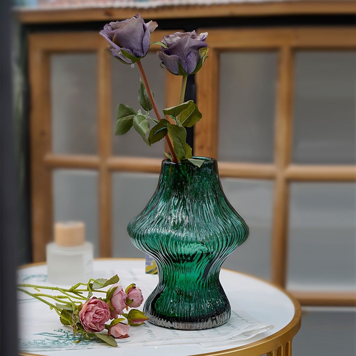 Vaso moderno in vetro contenitore per fiori in vetro per camera da letto in