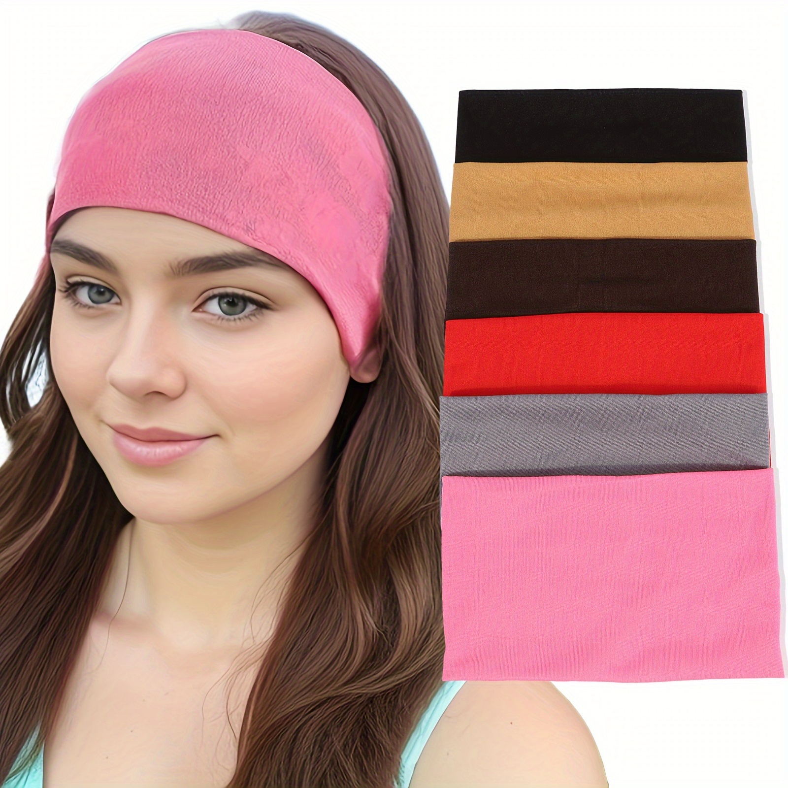 

3 Pcs Solid Color Wide Headbands For Women Stylish Head Wraps Sport Yoga Hairbands Turban Hair Accessories