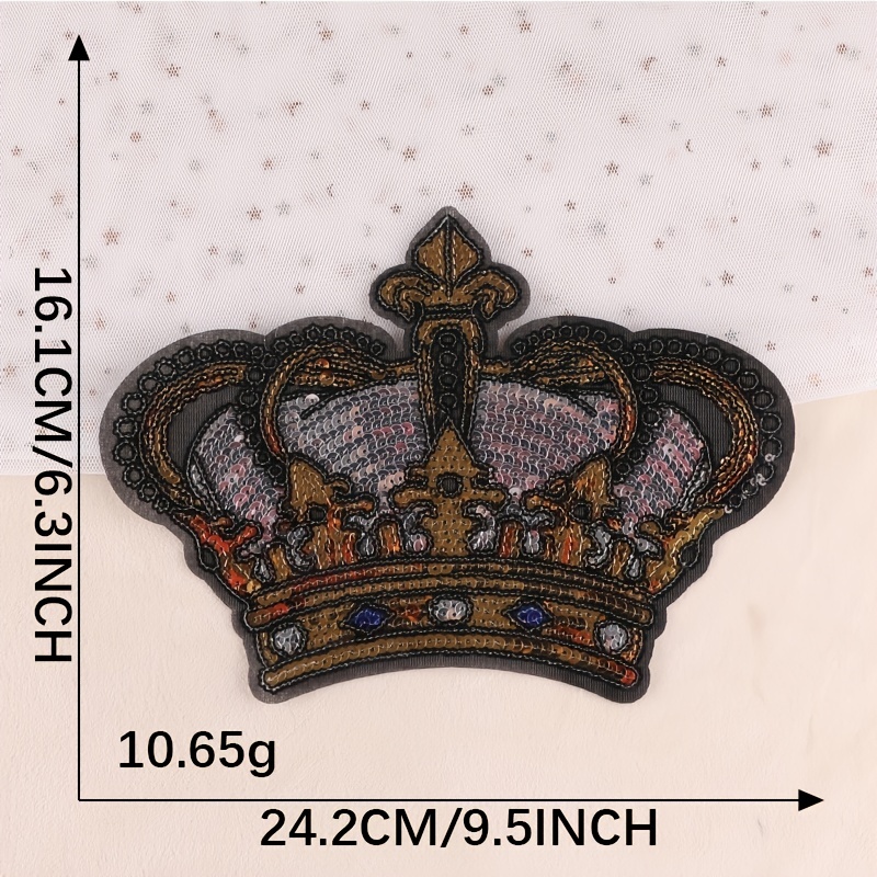 Cartoon Crown Lettering Patch Embroidery Iron On Fabric - Temu