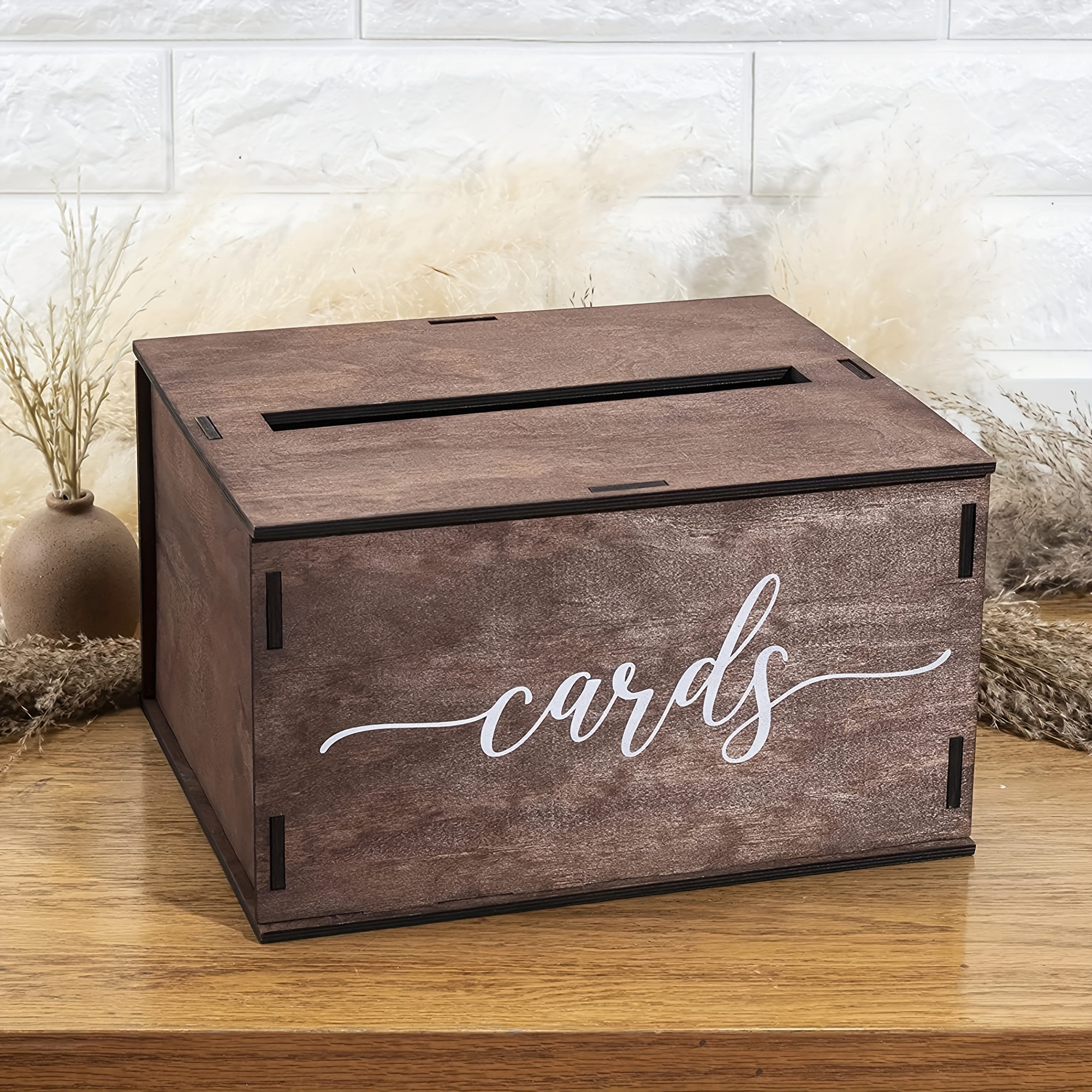 1pc, Rustic Wooden Wedding Card Box with Slot - Perfect for Reception,  Gifts, and Money - Standard Size - Ideal for Baby Shower, Bridal Shower,  and