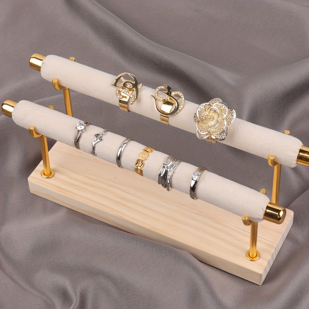 2 Pack Velvet Bracelet Holder with 3 Tier Rack, Jewelry Display