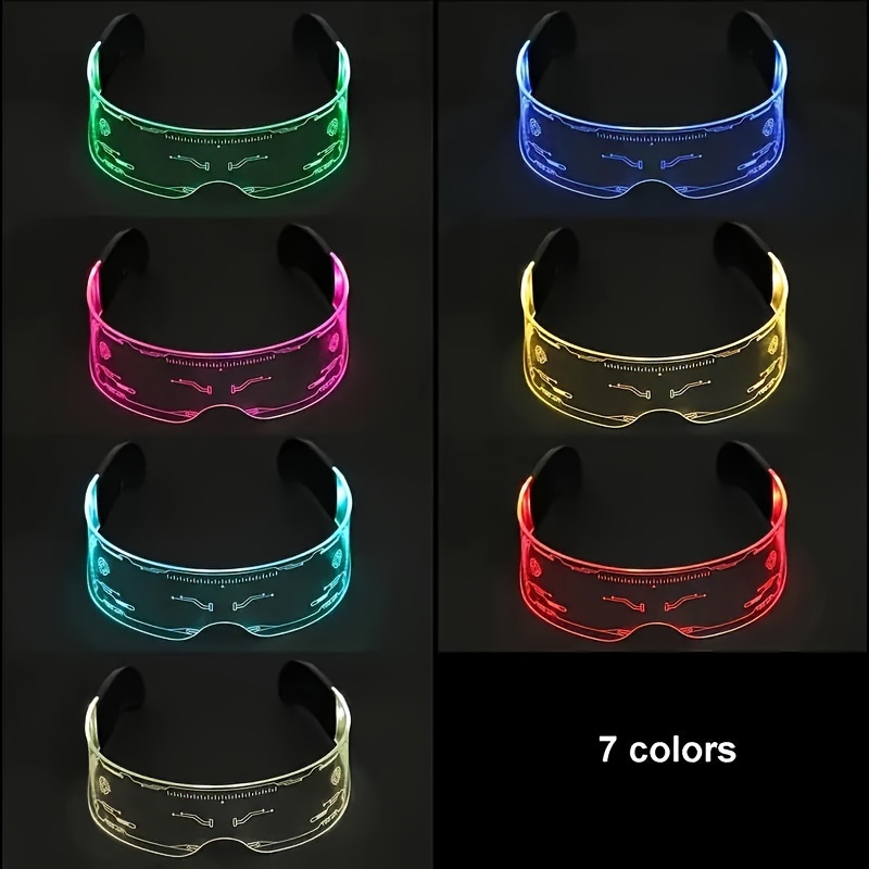 Led Visor Glasses Led Light Up Glasses With 8 Modes For Cosplay Rave  Festivals Halloween Bars Clubs Parties