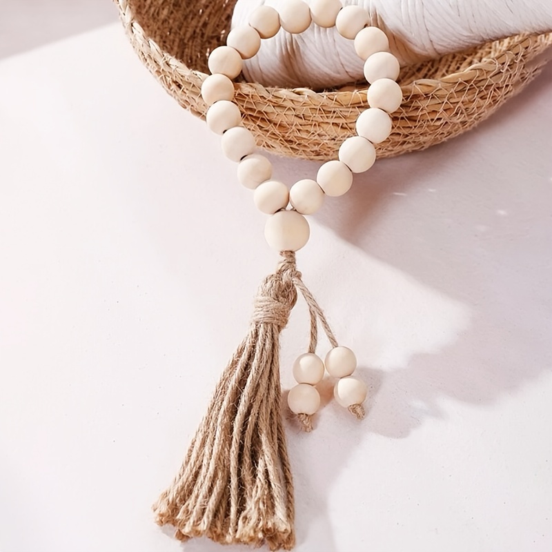 1pc Wooden Bead Tassel String Hemp Rope Home Decoration, Prayer Beads With  Tassel For Home Car Hanging Wall Decor, Free Shipping For New Users