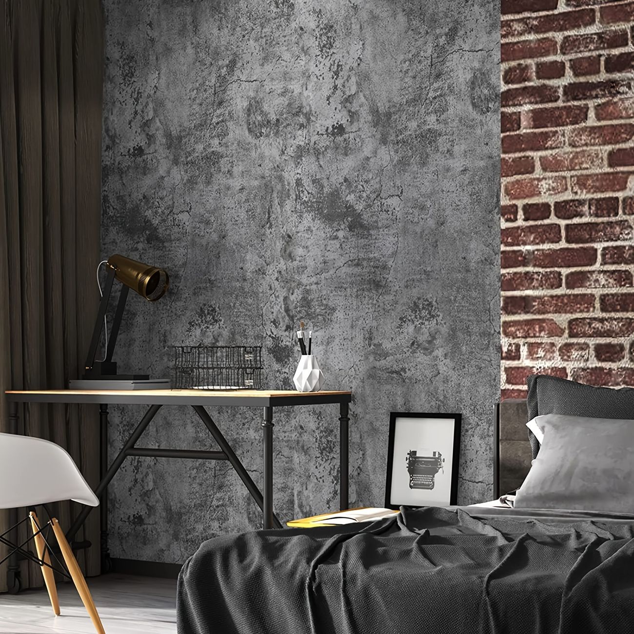 1pc Thick Imitation Cement Wall Contact Paper Home Decoration Self Adhesive  Wallpaper For Cabinets Tables Chairs Room Background Renovation | Check Out  Today's Deals Now | Temu