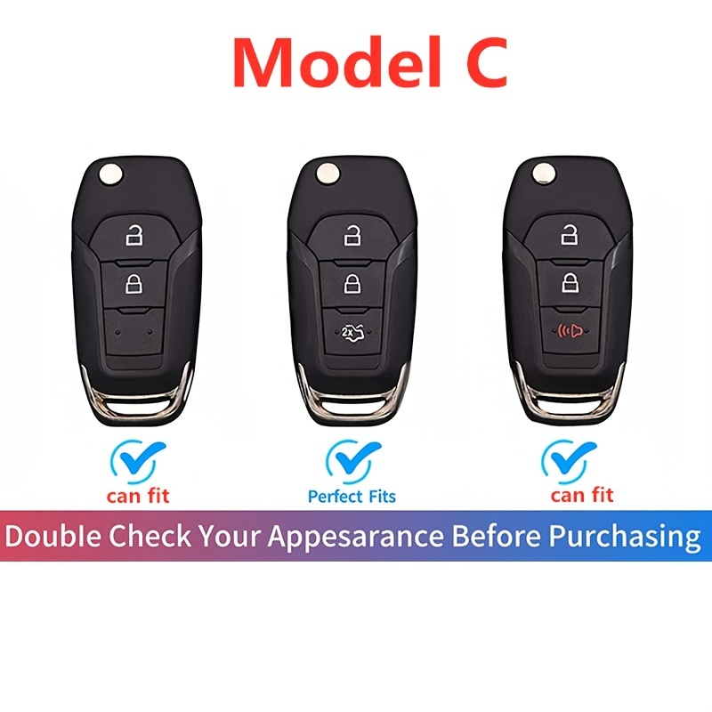 Horande Replacement Key Fob Cover Case Fit for Ford Fusion Explorer Mustang Edge F150 F250 Lincoln MKZ MKC Keyless Entry Key Fob Shell