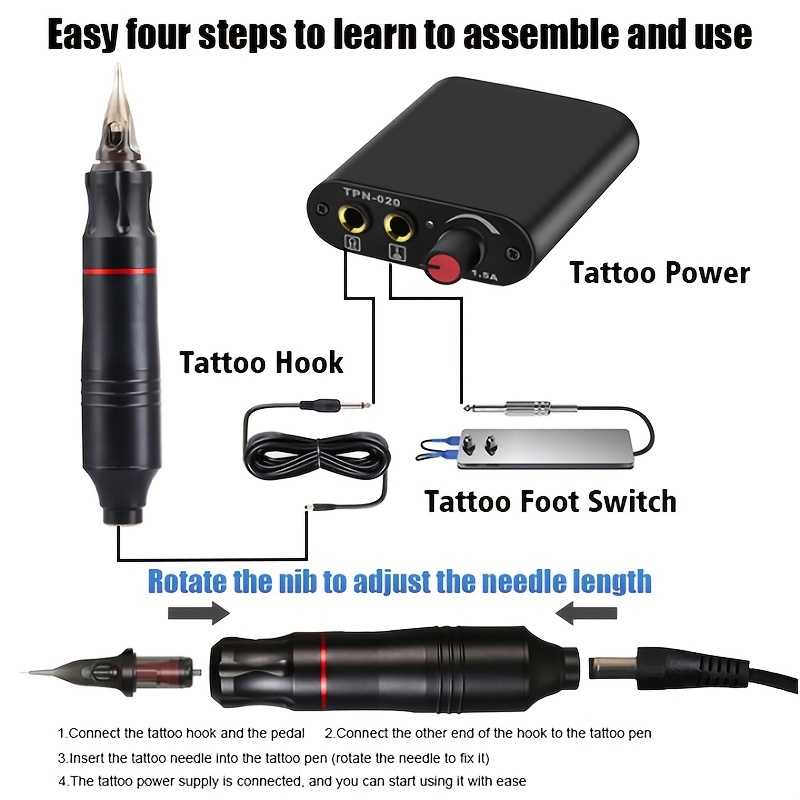 Professional Wireless Tattoo Machine Set Cartridge Needles - Temu