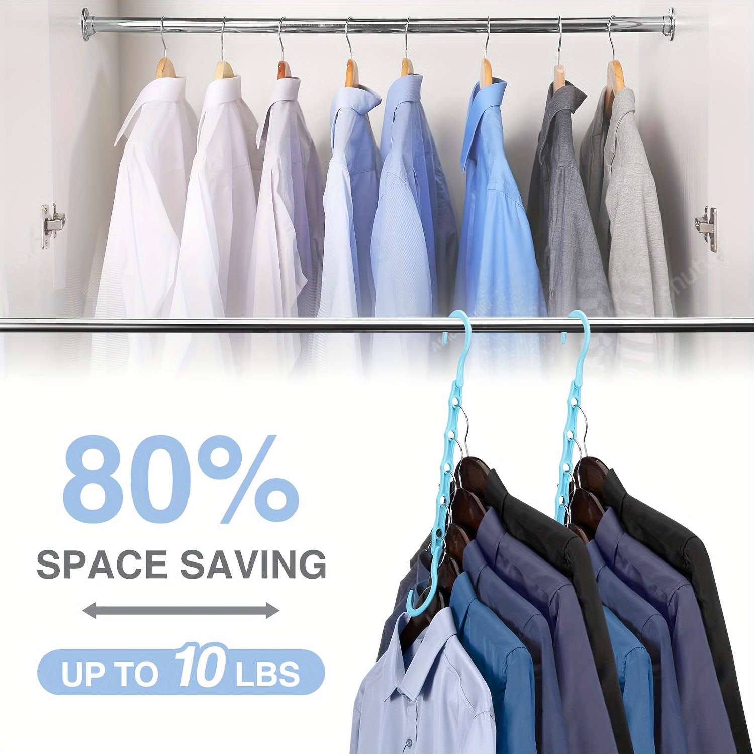 6pcs Space Saving Magic Hangers, Closet Organizer Hangers, Heavy Duty  Plastic Hangers For Thick Clothes