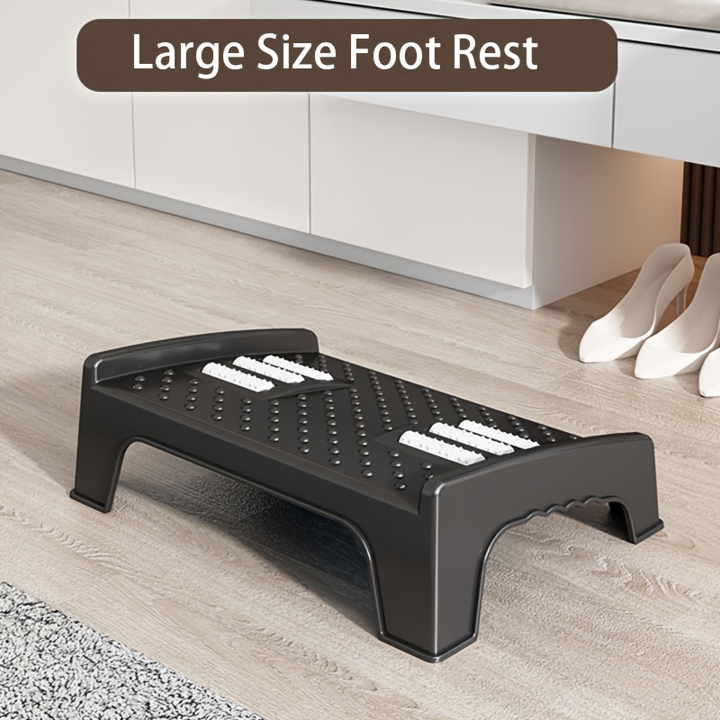 Foot Rest For Under Desk At Work For Office Use, Ergonomic Footrest With  Massager Feet Stand With Massage Rollers, Piano Footstool,ottoman For Home- relax In Comfort With A Stylish Footstool-large Size - Temu
