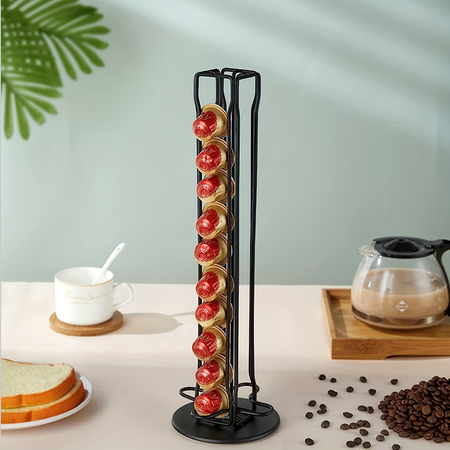 40 Black Metal Coffee Nespresso Vertuoline Pods Holder Coffee Capsule  Storage Coffee Drawers Stand Rack Shelves