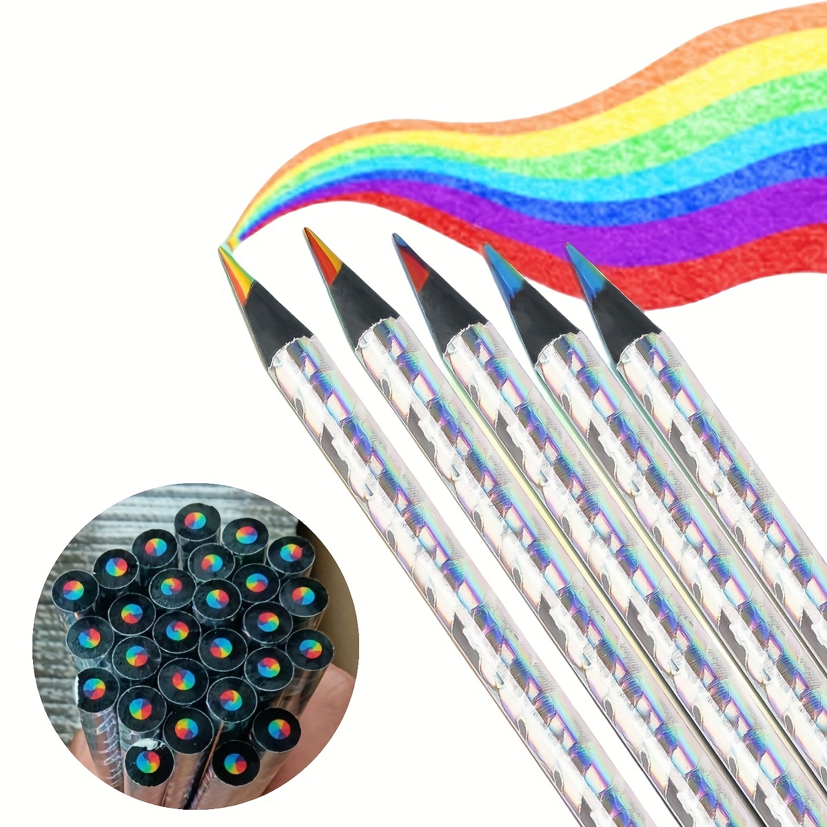 12 Set di matite di carta arcobaleno per bambini scrittura e pittura HB  Professional Art Sketch penna a fumetti forniture scolastiche per ufficio -  AliExpress
