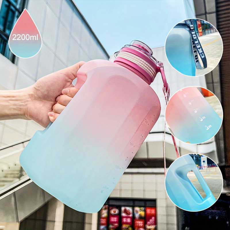 Gradient Color Leakproof Scale Sports Water Bottle Portable - Temu