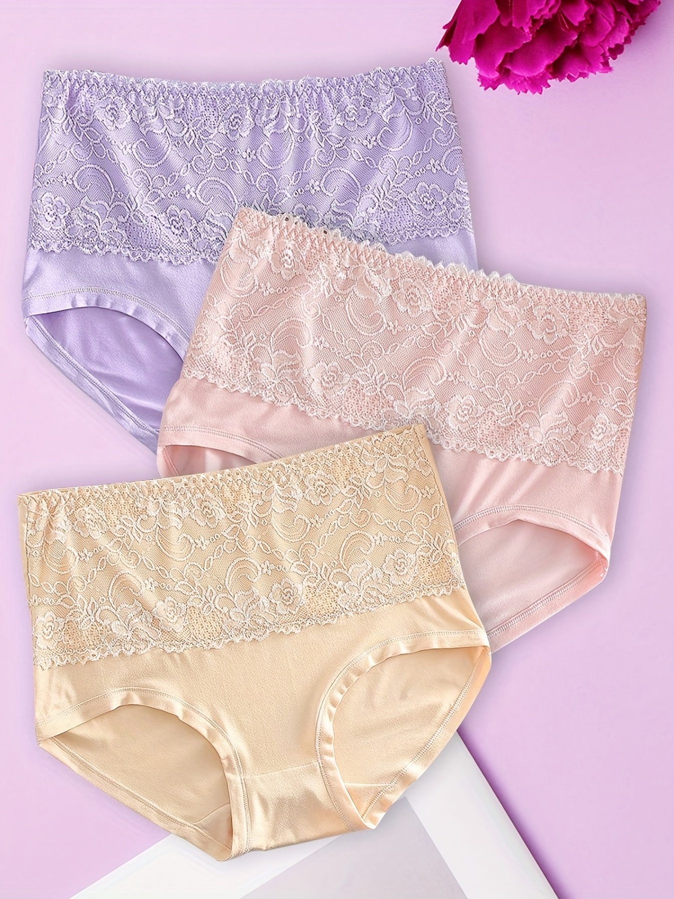 Soft Lacy Silk Panties 3 Pack