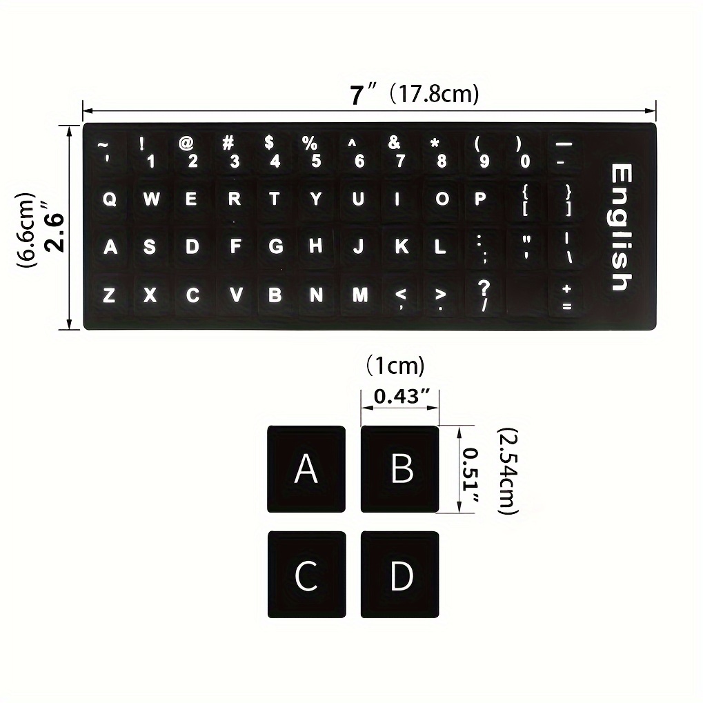 3X White Letters French Azerty Keyboard Sticker Cover Black For