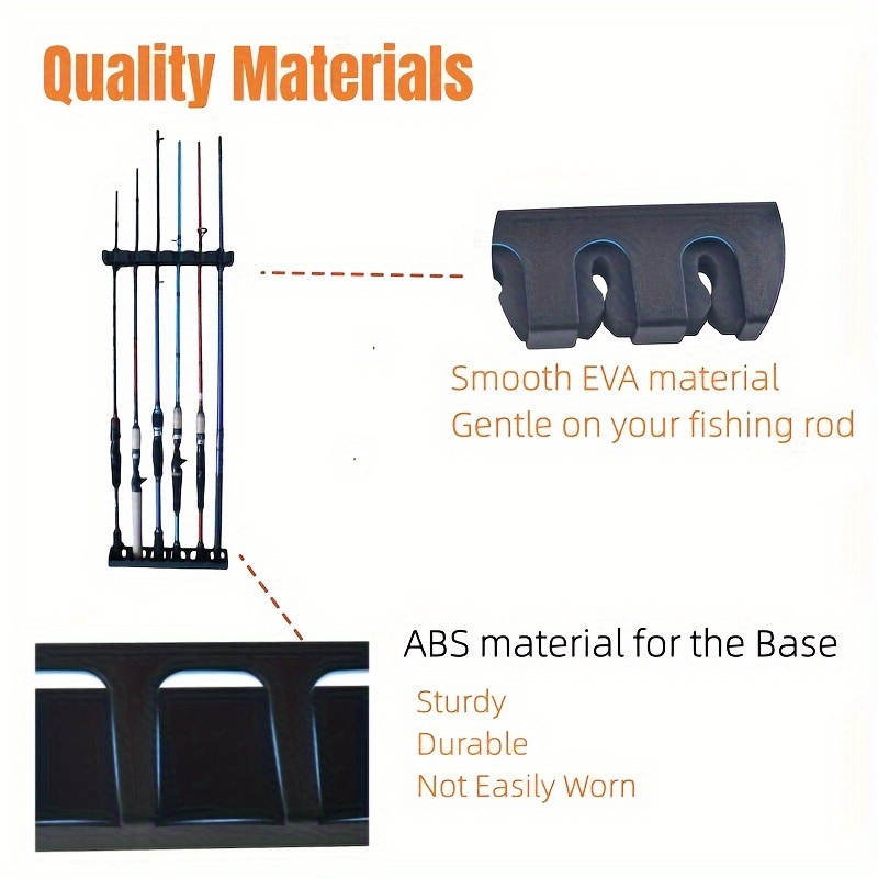 Fishing Rod Storage Rack 6 Rods Versatile Wall mounted - Temu