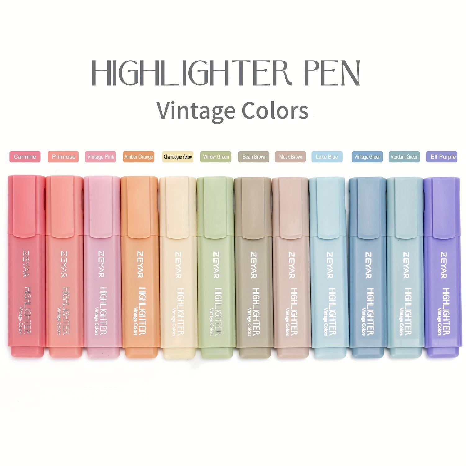 ZEYAR Highlighter Pen, Cream Colors Chisel Tip, Aesthetic Highlighter Marker, Water Based, Quick Dry, No Bleed, for Bible Study Notes School Office