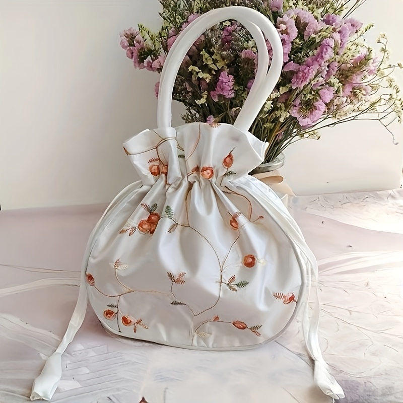 Embroidered Bag Handle Bags Silk Ribbon Embroidery 