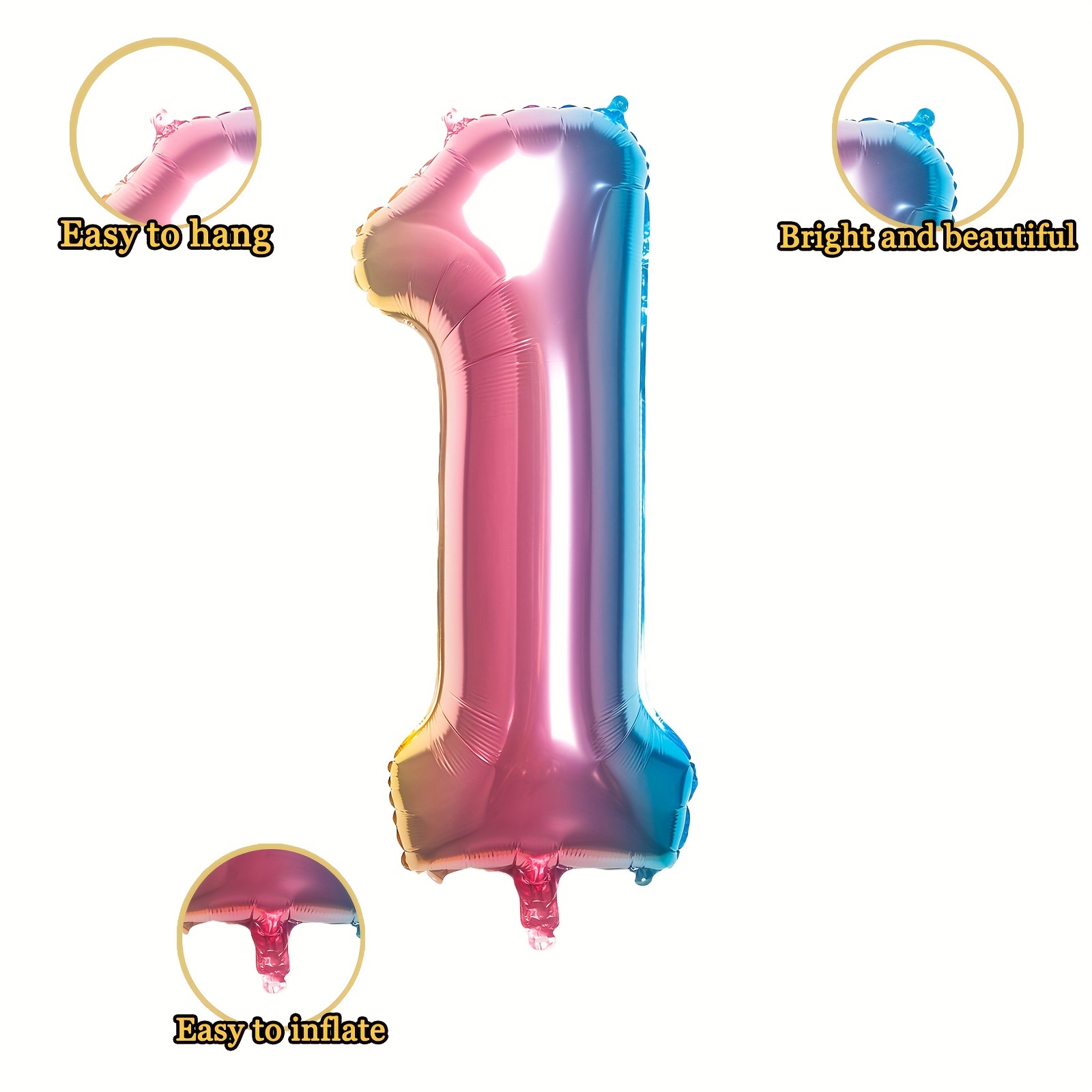 21pcs Set Palloncini Numerici Feste Compleanno Rainbow Unicorn