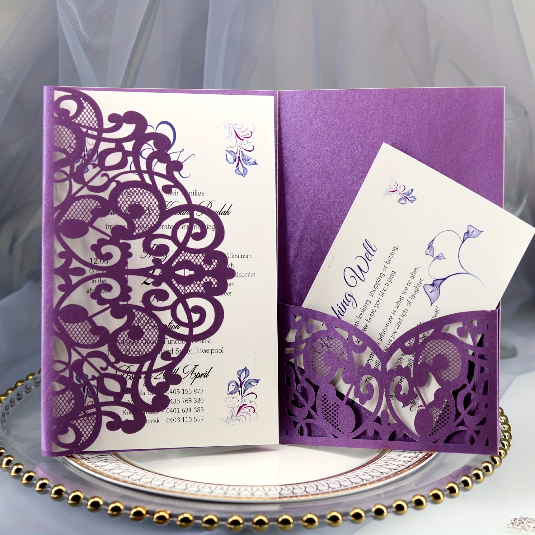 Elegant Wedding Invitations Matching Envelopes Perfect Party - Temu