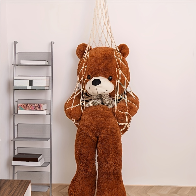 Novel Stuffed Animal Net or Hammock Ceiling Hanging Stuff Animal Storage  for Kid Room Bedroom Single Hook Display(Pink)